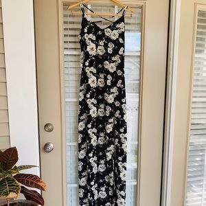 missguided black and white floral maxi